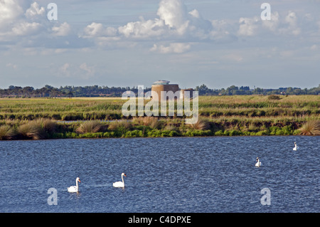 Il serbatoio di irrigazione, Bawdsey, Suffolk, Regno Unito. Foto Stock