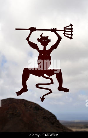 Il pericoloso El Diablo ("il diavolo") il logo - ideato da César Manrique Foto Stock