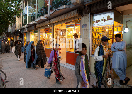 Gold-shop di Herat, Afghanistan Foto Stock