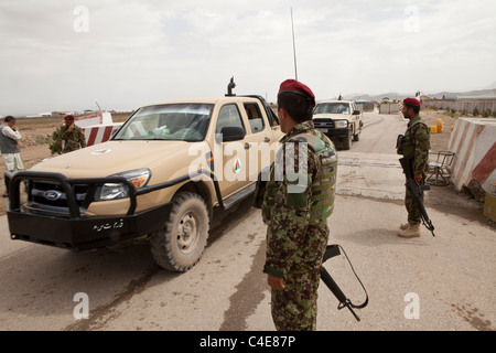 La polizia afghana e pattuglia militare a Kabul Foto Stock