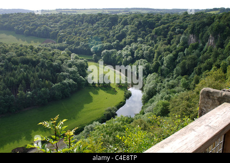 Fiume Wye visto da Yat Rock, Gloucestershire, England, Regno Unito Foto Stock