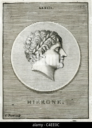 Ritratto classico di Hieron II, re di Siracusa da 270 a 215 BC. Egli era un ex generale di Pirro di Epiro Foto Stock