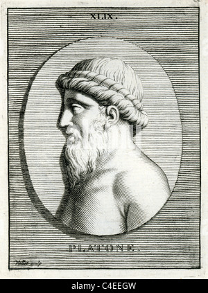 Ritratto classico di Platone un classico greco filosofo, matematico, studente di Socrate, scrittore di dialoghi filosofici Foto Stock
