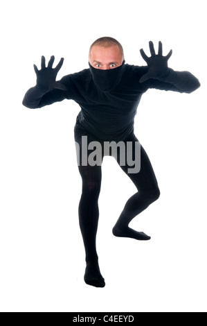 uomo in nero Foto Stock