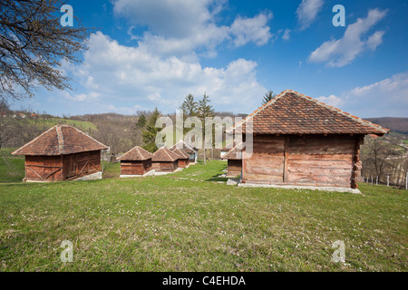 Villaggio Lelic vicino a Valjevo, architettura rurale, Serbia Foto Stock