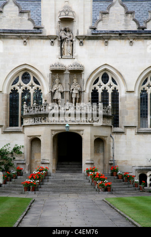 Università di Oxford Oriel College primo Quad Foto Stock