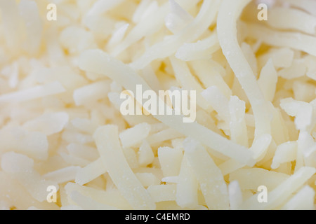 Un shredded formaggio bianco texture Foto Stock