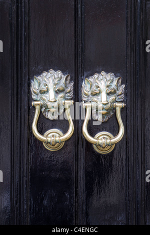 Lions Head knocker porta Foto Stock