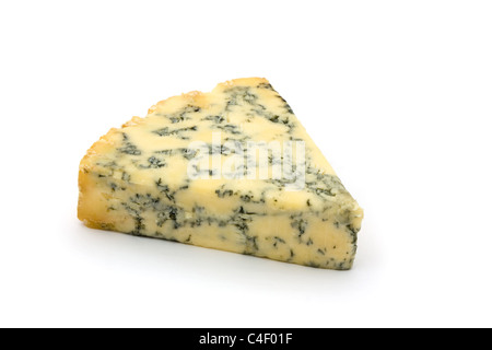 Formaggio blu isolato su bianco Foto Stock