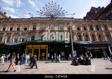 Peacock scultura oltre il Buchanan Street facciata di Princes Square, Glasgow. Foto:Jeff Gilbert Foto Stock