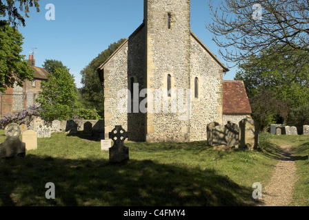 St Leonard chiesa nel piccolo borgo di South Stoke sul fiume Arun a nord di Arundel, West Sussex. Foto Stock