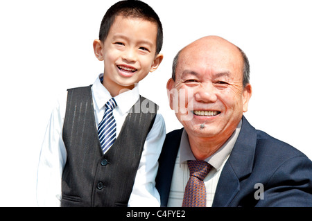 Il nonno e nipote Foto Stock