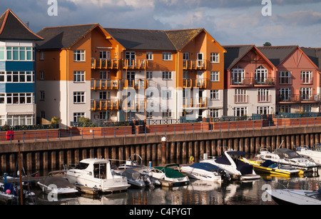 Exmouth Quay e Marina con appartamenti moderni, Devon, Inghilterra, Regno Unito Foto Stock