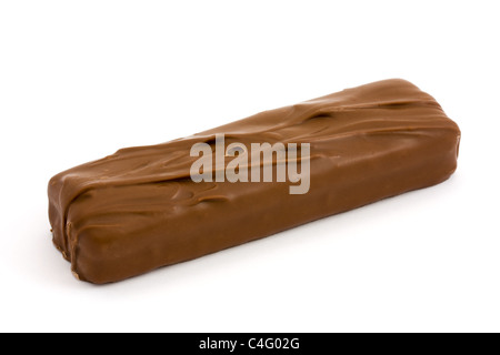 Barra di cioccolato isolato su bianco Foto Stock
