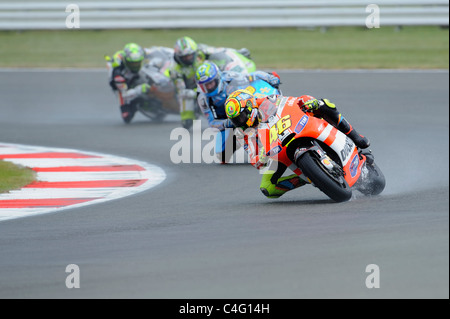 Valentino Rossi, Alvaro Bautista, Loris Capirossi e randy de Puniet in condizioni di bagnato, moto gp, 2011, Foto Stock