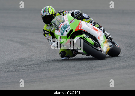 Loris Capirossi ginocchio verso il basso il Pramac Ducati moto gp, 2011, Foto Stock