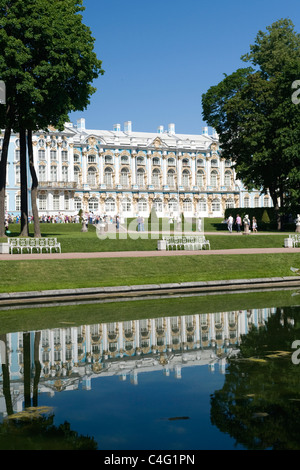 La Russia , San Pietroburgo , il barocco palazzo di Caterina costruito 1721 trasformato Zarina Elisabetta Pushkin Tsarskoe Selo Foto Stock