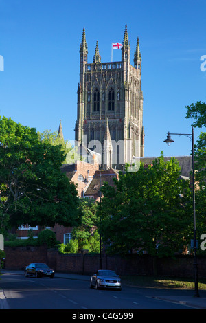 Cattedrale di Worcester, Worcestershire, Inghilterra, UK, Regno Unito, GB Gran Bretagna, Isole britanniche, Europa UE Foto Stock