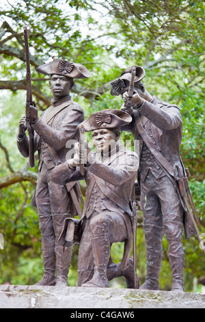 Monumento ai soldati haitiani che hanno combattuto nella guerra rivoluzionaria americana a Savannah, Georgia Foto Stock