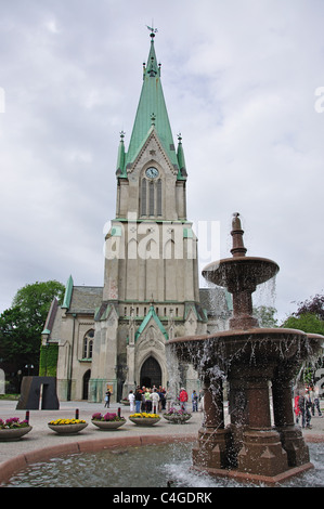 Cattedrale di Kristiansand, Piazza del mercato, Kristiansand (Christiansand), Contea di Agder, Norvegia Foto Stock