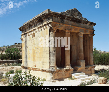 Mausoleo romano di Fabara, dedicata a Lucio Emilio Lupo. Ii secolo A.C. Aragona. Spagna. Foto Stock