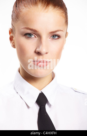 Imprenditrice isolati su sfondo bianco Foto Stock