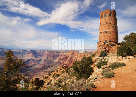 Grand Canyon torre di avvistamento al desert view si affacciano Foto Stock