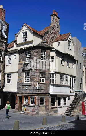 15th Century John Knox House, Royal Mile, Old Town, Edimburgo, Lothian, Scozia, Regno Unito Foto Stock