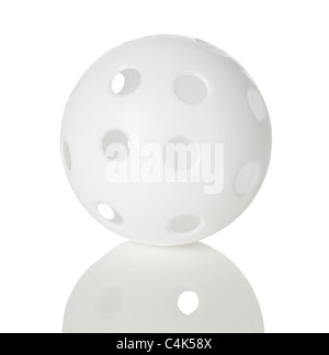 Bianco sfera whiffle Foto Stock