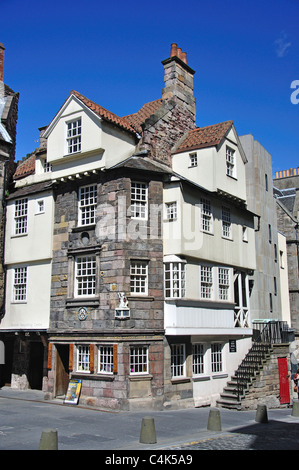 15th Century John Knox House, Royal Mile, Old Town, Edimburgo, Lothian, Scozia, Regno Unito Foto Stock