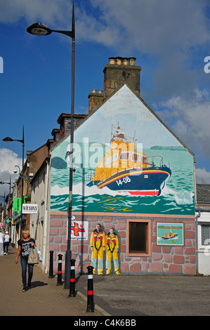 Carta murale, High Street, Invergordon, Highland, Scotland, Regno Unito Foto Stock