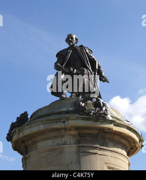 Statua di William Shakespeare Stratford Upon Avon Warwickshire Foto Stock