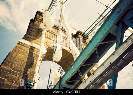 Ponte storico di Cincinnati, Ohio Foto Stock