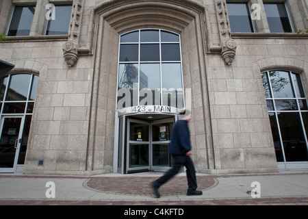 Grano canadese sedi del bordo sulla strada principale di Winnipeg Foto Stock