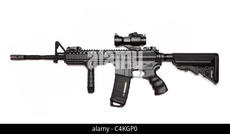 Moderna serie di arma. US Army Spec Ops M4A1 la creazione personalizzata carbine con RAS VIS. Foto Stock