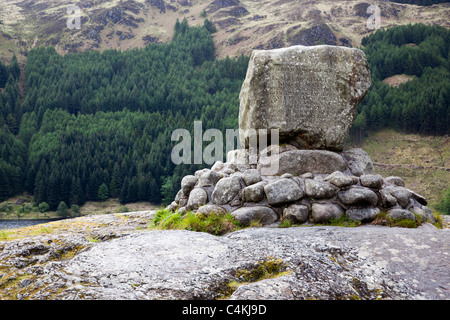 Glen Trool; Robert the Bruce lapide; Dumfries e Galloway; Scozia Foto Stock
