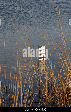 Un gioco con una scala per misurare la profondità di un lago. Foto Stock