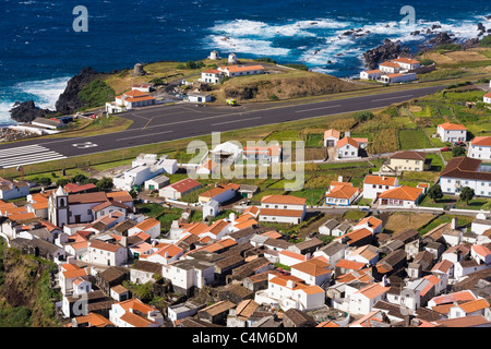 Vila Nova do Corvo, l'isola del Corvo, il più piccolo e isolato isole delle Azzorre. Foto Stock