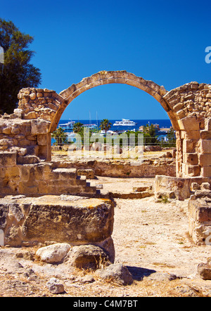 Paphos Parco Archeologico rovine,Pafos harbour,Cipro Foto Stock