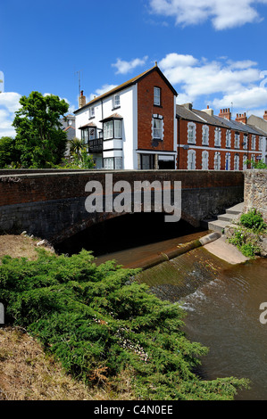 Dawlish acqua noto anche come il torrente scorre attraverso la città e va dritto verso il mare Devon England Regno Unito Foto Stock