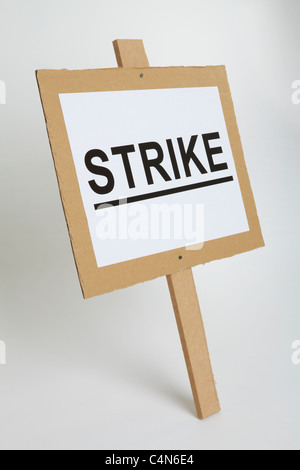 Una singola targhetta sciopero Foto Stock