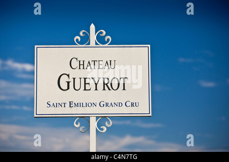 Chateau Gueyrot a St Emilion nella regione dei vini di Bordeaux di Francia Foto Stock