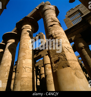 Karnak Egyptle Hall nel distretto di Amun-Re Foto Stock