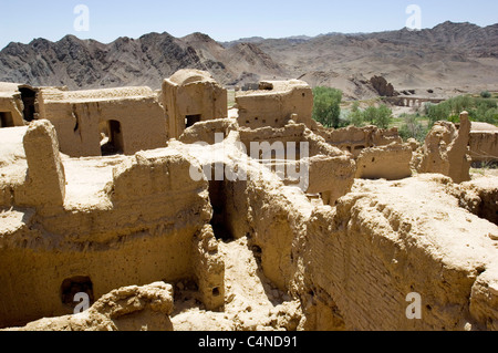 Kharanagh, abbandonato il villaggio di fango nel deserto, Iran Foto Stock