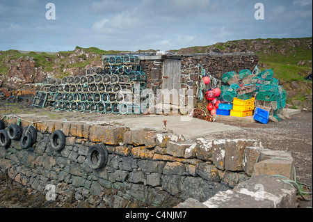 Il Molo e il molo al Croig, Dervaig, Isle of Mull, Argyll, Scozia. SCO 7246 Foto Stock