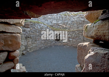 L'interno di Clickimin Broch e insediamento, Lerwick, Shetland Scozia. SCO 7271 Foto Stock