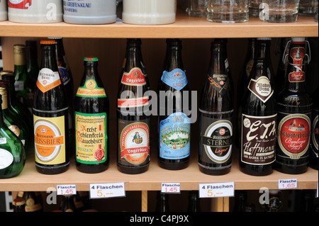 Bamberg birra in vendita Baviera Germania Deutschland Foto Stock