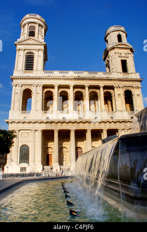 St Sulpice chiesa a Parigi Foto Stock