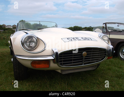 Jaguar e serie tipo 3, Bude car show, Cornwall, Regno Unito Foto Stock