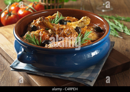 Pollo alla cacciatora il cibo italiano Foto Stock